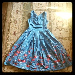 Blue London Scene Swing Dress